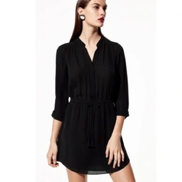 Aritzia Babaton black Bennett silk shirt dress - XS - Picture 3 of 5